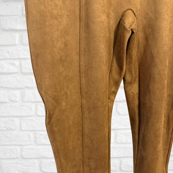 NWT Spanx Faux Suede Leggings Rich Caramel 1X Plus Size Slimming High Rise Pant - Picture 11 of 14